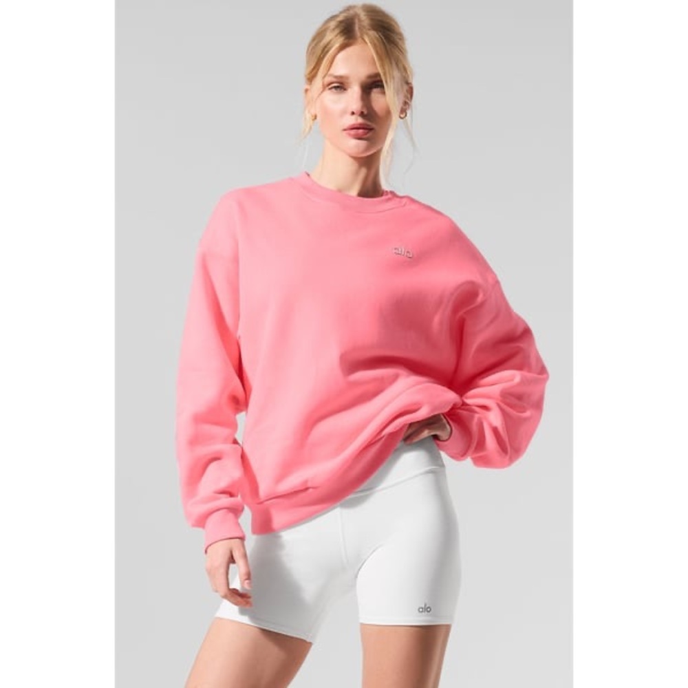 RARE ALO Neon Bubblegum Accolade Crewneck